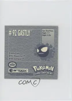 Gastly Artbox Pokemon Stickers Series 1 #92 1999 12gr - Image 2