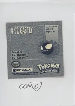Gastly Artbox Pokemon Stickers Series 1 #92 1999 1f5 - Image 2