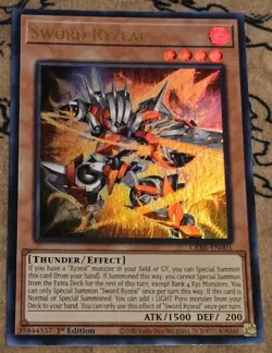 Yugioh Sword Ryzeal CRBR-EN001 1st Edition Ultra Rare LP - Image 1