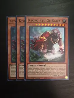 Yugioh - Kyoro Ryu-Ge Kaiva x 3 - 1st Edition Super Rare NM - Free Holo Card - Image 1