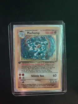 Pokemon Machamp 1st Edition Holo Rare Card 8/102 - Image 1