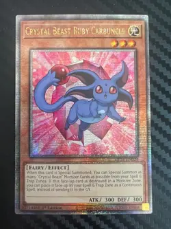 Yugioh Crystal Beast Ruby Carbuncle MP24-EN020 Quarter Century Rare 1st Ed NM - Image 1