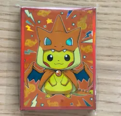 Pokemon TCG 60 Card Sleeves Pikachu Mega Charizard Poncho Japan - Image 1