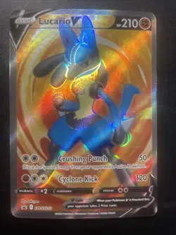 Lucario V Full Art Black Star Promo SWSH213 Pokemon Card TCG Near Mint+ - Image 1