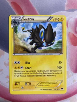 Luxray #46/122 BREAKPoint Rare Pokemon Card LP Miscut Error - Image 1