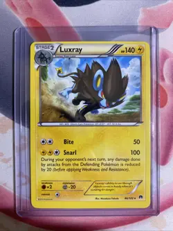Luxray #46/122 BREAKPoint Rare Pokemon Card LP Miscut Error - Image 3