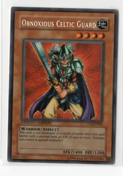 Yugioh Obnoxious Celtic Guard CT1-EN006 Secret Rare Limited Edition LP - Image 1