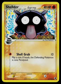 Pokemon Card - Shellder Dragon Frontiers 63/101 Reverse Holo Stamped - Image 1