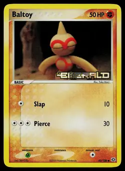 Pokemon Card - Baltoy Emerald 43/106 Reverse Holo Stamped - Image 1