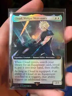 Cloud, Midgar Mercenary - Extended Art Foil - MTG: Final Fantasy - NM/M!! - Image 1