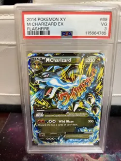 2014 POKEMON XY FLASHFIRE #69 M CHARIZARD EX PSA 3 (low Pop) - Image 1