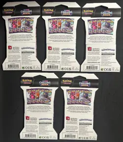 POKEMON Sword Shield CHILLING REIGN BOOSTER SLEEVE PACKS ALL 5 ARTWORK NICE! - Image 2