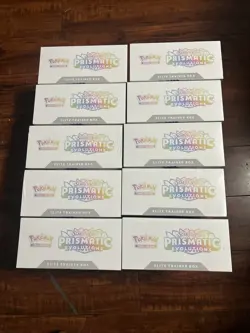 Lot of 10 Pokemon TCG Scarlet & Violet Prismatic Evolutions ETB SEALED - Image 2