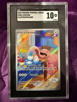 ‼2024 POKEMON TEMPORAL FORCES #180 LICKITUNG ILLUSTRATION RARE GRADE 10! 💨 - Image 1