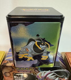Pokemon Tins Lot Of 6 Various Empty Tins Only + 3 Mini Binders + B&W Poster - Image 5
