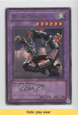 Metal Dragon (R) YuGiOh Legend of Blue Eyes White #LOB-102 2002 READ c6w - Image 1
