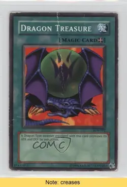 Dragon Treasure YuGiOh Legend of Blue Eyes White #LOB-092 2002 READ 2u3 - Image 1