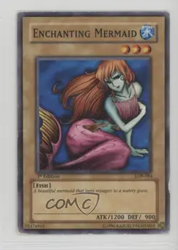 Enchanting Mermaid YuGiOh Legend of Blue Eyes White Dragon #LOB-084 2002 12xy - Image 1