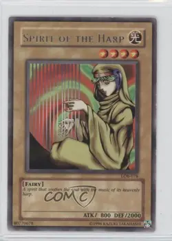 Spirit of the Harp (R) YuGiOh Legend Blue Eyes White Dragon #LOB-078 2002 1l2 - Image 1
