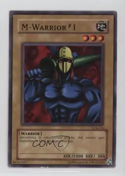 M-Warrior #1 YuGiOh Legend of Blue Eyes White Dragon #LOB-076 2002 af0 - Image 1