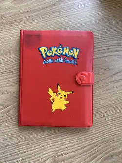 Vintage Pikachu Pokemon Card Binder/Book Red 4-Pocket Rare 1999, Includes Cards - Image 1