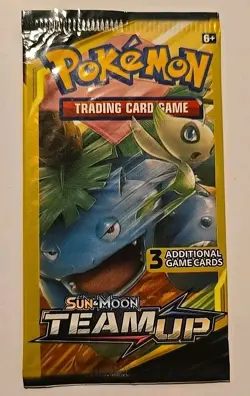 Pokemon Team Up Booster Pack (3 Card Mini Pack) - Sealed - Venasaur/Celebi Art - Image 1