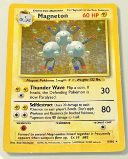 Magneton 9/102 NM Holo Base Set Unlimited Rare Pokemon TCG Card HP - Image 1