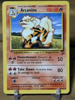 Arcanine 33/130 - Uncommon - Vintage 2000 English Base Set 2 Pokemon Card - NM - Image 1