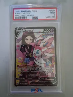 Sylveon V Holo Mint PSA 9 swsh: Brilliant Stars Pokemon Card TG14/TG30 ! - Image 1