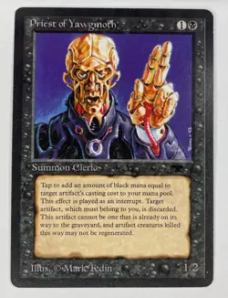 MTG Priest of Yawgmoth Antiquities [Moderately Played] Magic the Gathering - Image 1