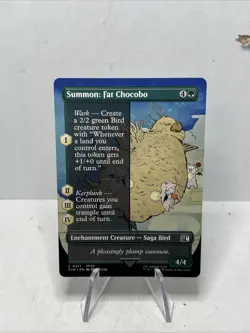 Borderless SUMMON: FAT CHOCOBO mtg NM-M Final Fantasy Common - Image 1