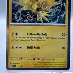 Pokemon - Zapdos SVP 157 - Surging Sparks - Black Star Promo - Cosmos Foil - Image 3