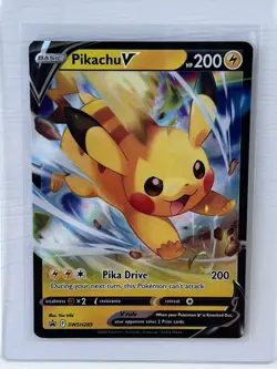 Pikachu v SWSH285 Black Start FULL ART Holo Sword & Shield Promo Card - Image 1