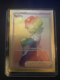 Agatha Rainbow Rare, Pokemon Card, Pokemon TCG, Excellent Condition 210/198 - Image 1
