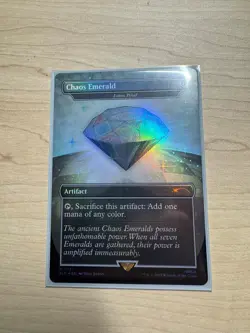 Chaos Emerald Silver Foil Sonic Secret Lair Magic the Gathering MTG - Image 1