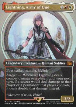 MTG FINAL FANTASY LIGHTNING, ARMY OF ONE BORDERLESS RARE - Image 1