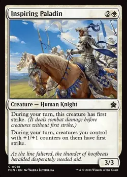 Inspiring Paladin Foil FDN 18 Common MTG - Image 1