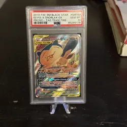 2019 POKEMON SM BLACK STAR PROMO #SM169 FULL ART/EEVEE & SNORLAX GX PSA 10 - Image 1