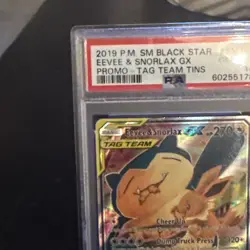 2019 POKEMON SM BLACK STAR PROMO #SM169 FULL ART/EEVEE & SNORLAX GX PSA 10 - Image 5
