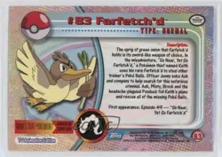 Farfetch'd Rainbow Foil Topps Pokemon TV Animation Edition Series 2 #83 0qo1 - Image 2