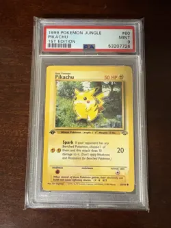 PSA 9 Pokemon TCG 1999 Jungle #60/64 Pikachu 1st Edition WOTC - Image 1