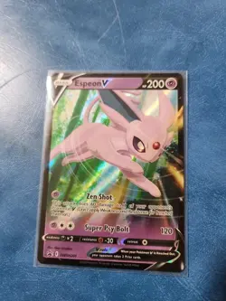 Espeon v SWSH201 Holographic Black Star Promo Pokemon TCG Near Mint Condition - Image 1