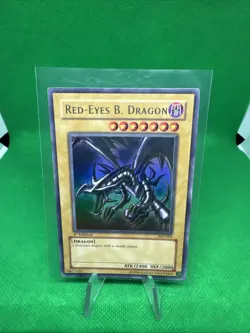 YUGIOH Ultra Rare Red-Eyes B. Dragon SDJ-001 1st Edition PLAYED - Image 1