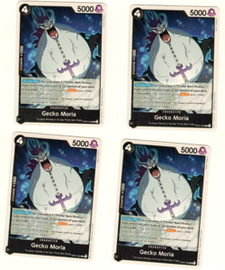 Set Of 4 Gecko Moria OP07-083 One Piece Trading Card - Image 1