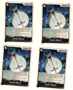 Set Of 4 Gecko Moria OP07-083 One Piece Trading Card - Image 3