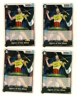 Set Of 4 Jigoro Of The Wind OP06-084 One Piece Trading Card - Image 3