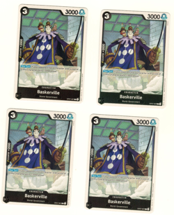 Set Of 4 Baskerville World Government OP07-087 One Piece Trading Card - Image 3