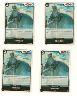 Set Of 4 Spandam CP0 OP07-086 One Piece Trading Card - Image 1