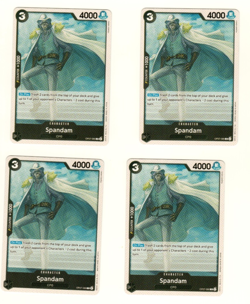 Set Of 4 Spandam CP0 OP07-086 One Piece Trading Card - Image 3