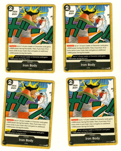 Set Of 4 Iron Body CP9 OP07-095 One Piece Trading Card - Image 1